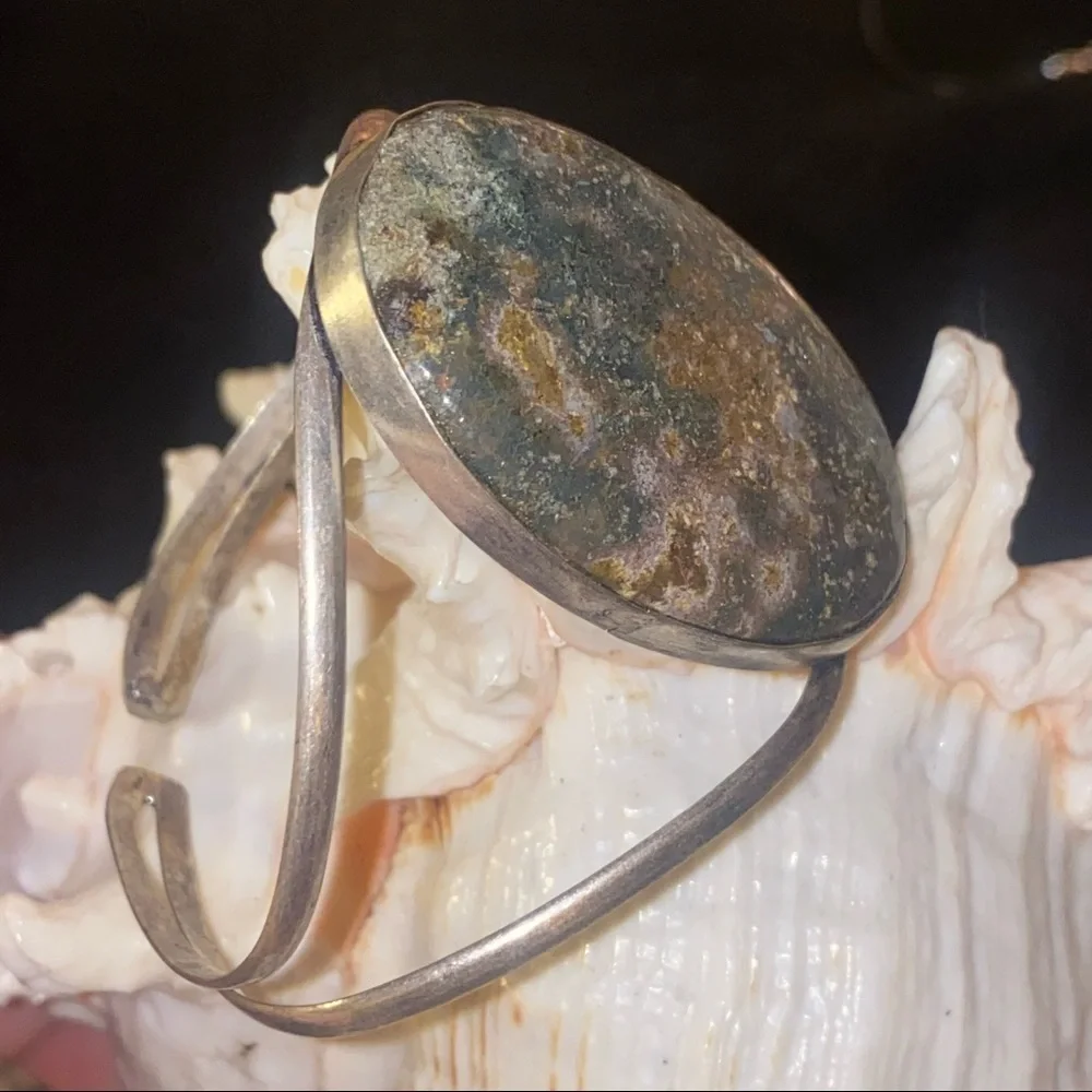 Sale * Ocean Jasper handcrafted statement cuff